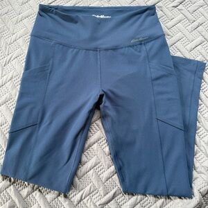 Eddie Bauer Trail Leggings Women’s M Blue High Rise Pocket Athletic Pants